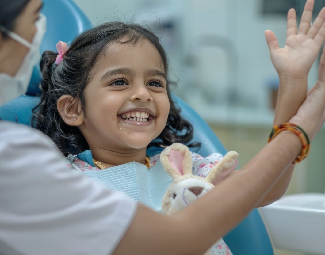 Smiling child patient at Dr. Ahmad's 1 Stop Dental and Aesthetic Clinic