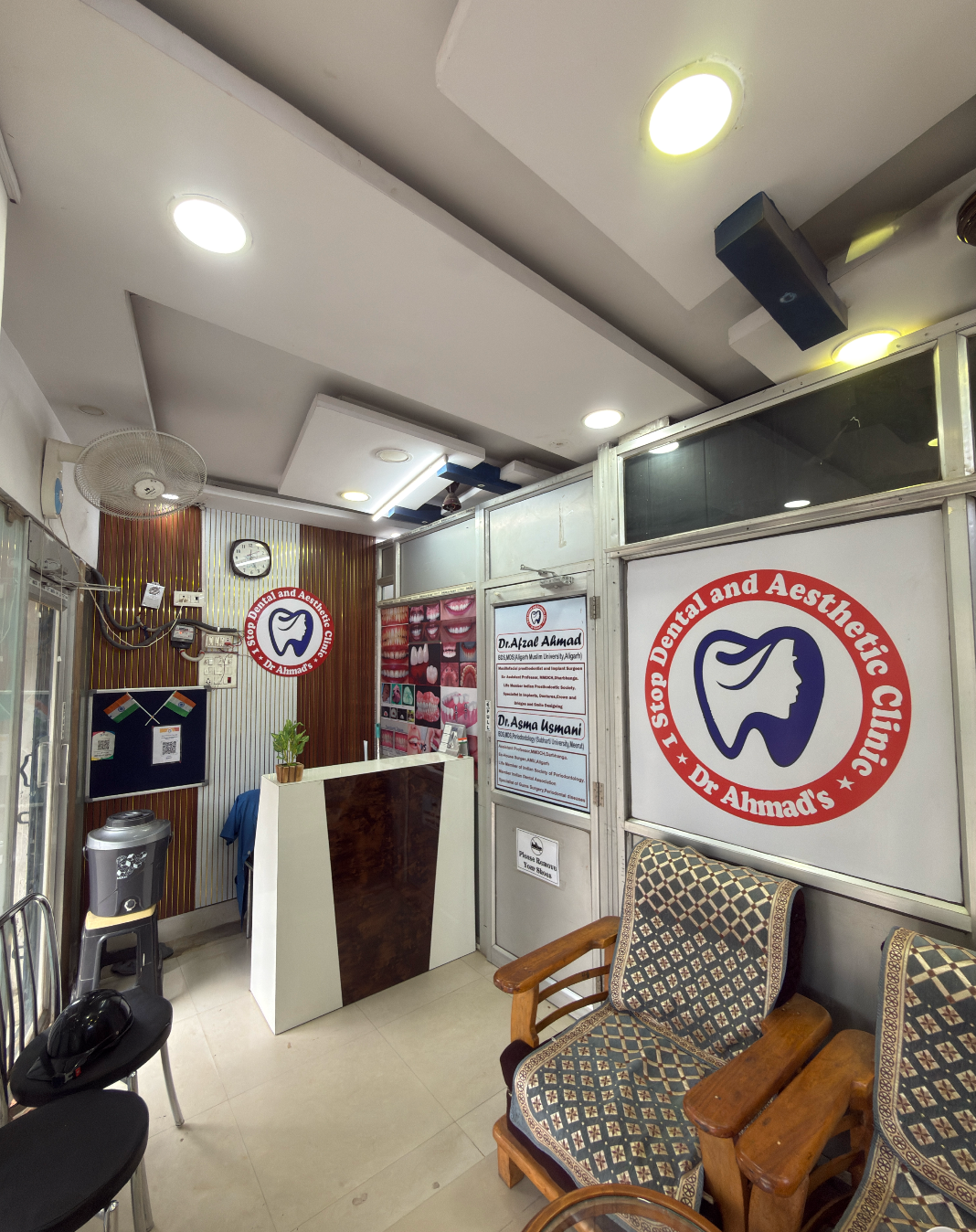 Clinic interior with branding